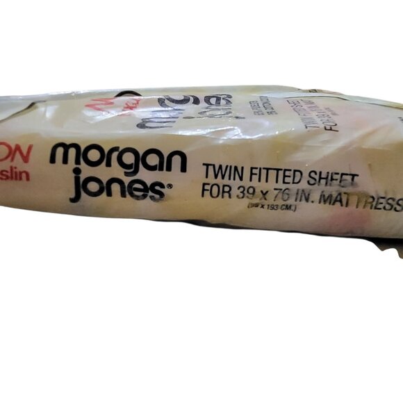 Morgan Jones Twin Fitted Sheet Vtg Floral Multicolor Muslin No Iron New - Picture 11 of 13